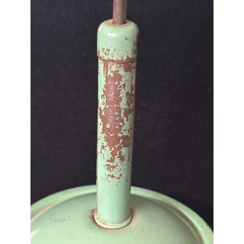 VTG Nut Chopper Green Uranium Glass Androck Manual Plunger Food Grinder Chippy